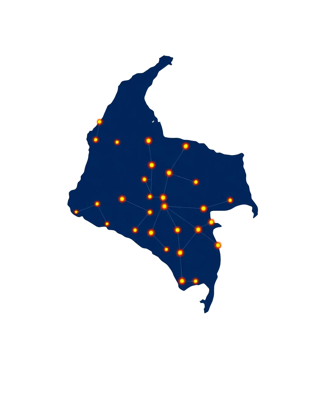 Mapa de cobertura nacional Sanecol